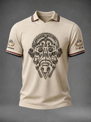 T-shirt homme à col en V motif squelette pour cycliste déjanté