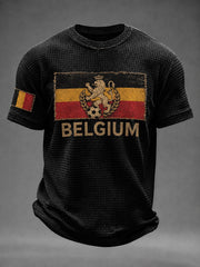T-shirt manches courtes en gaufre pour le football belge, modèle homme