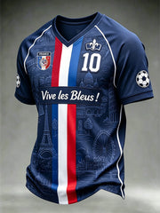 T-shirt de sport décontracté à imprimé végétal pour homme, style football