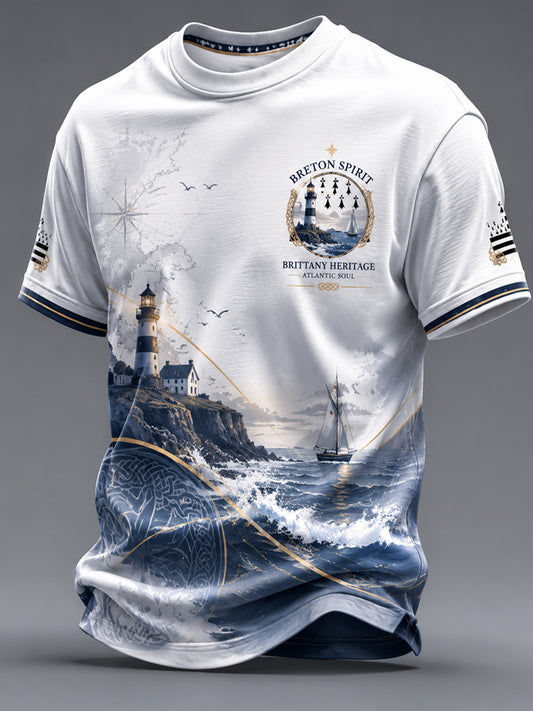 T-shirt pour homme imprimé celtique de Bretagne, France