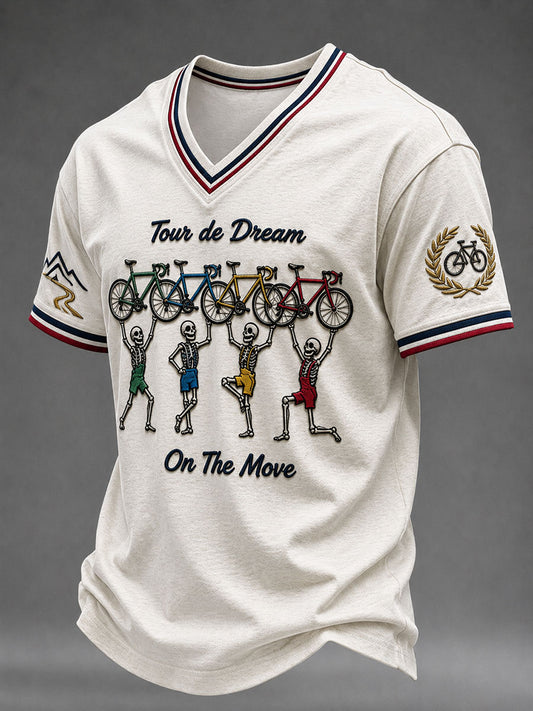 T-shirt à col en V Men's Tour De Dream On The Move