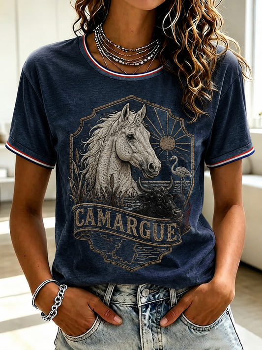 T-shirt imprimé France Camargue pour femme