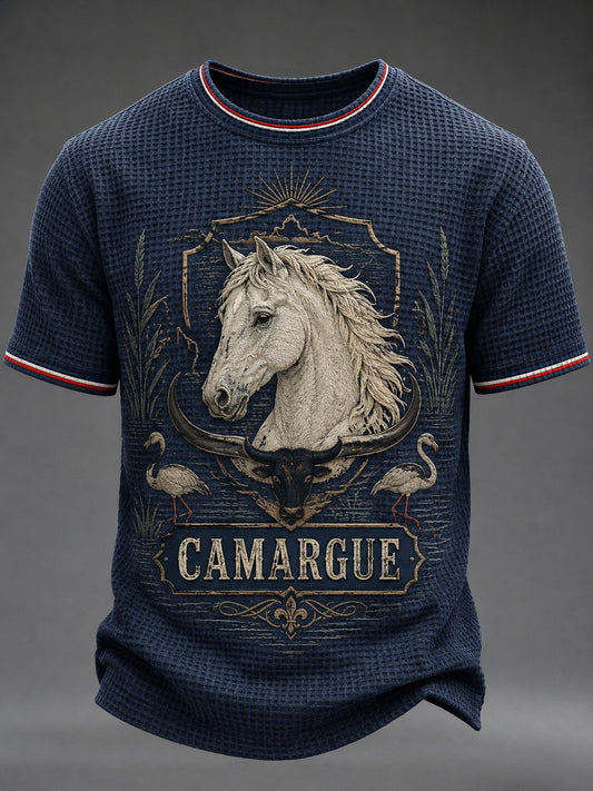 T-shirt waffle imprimé France Camargue pour homme