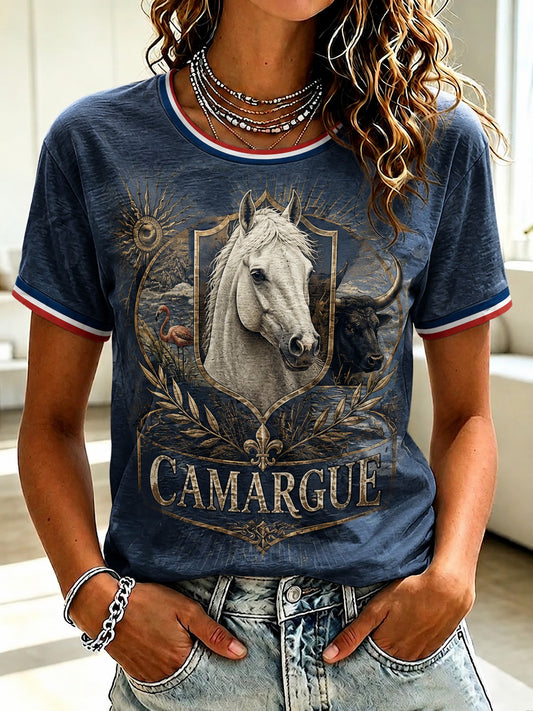 T-shirt imprimé France Camargue pour femme