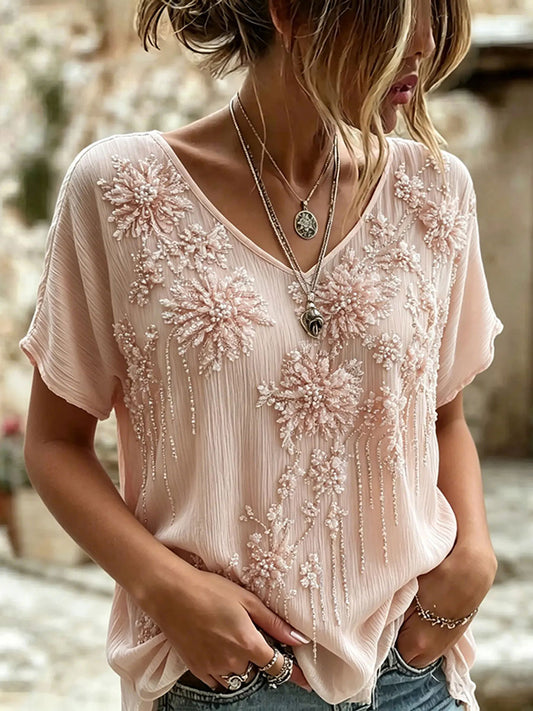 Haut élégant pour femme en lin et coton