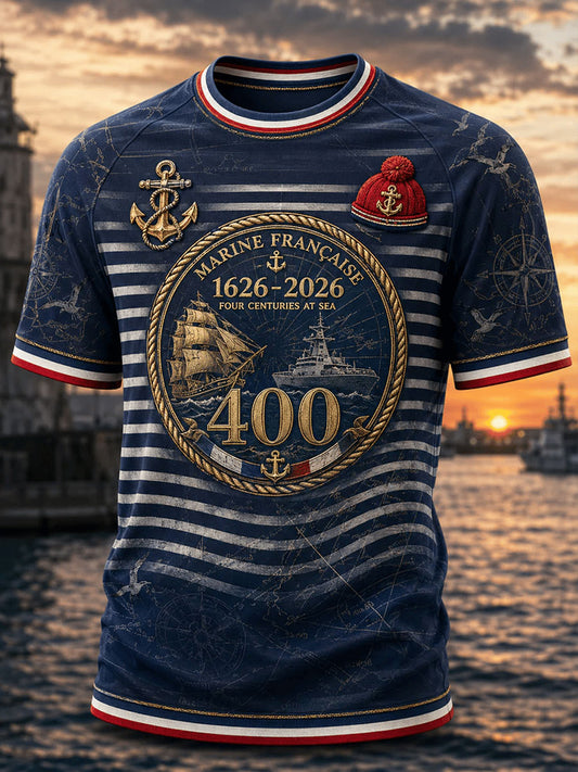 T-shirt à manches courtes Marine Française pour homme