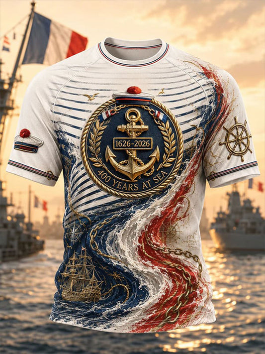T-shirt à manches courtes Marine Française pour homme