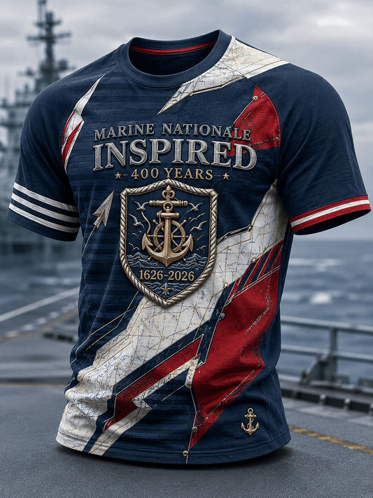T-shirt à manches courtes de la Marine nationale pour homme