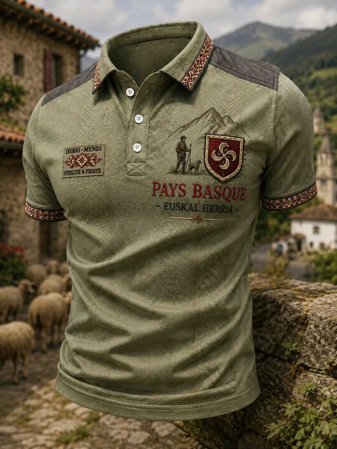 Chemise pour homme à imprimé du Pays basque