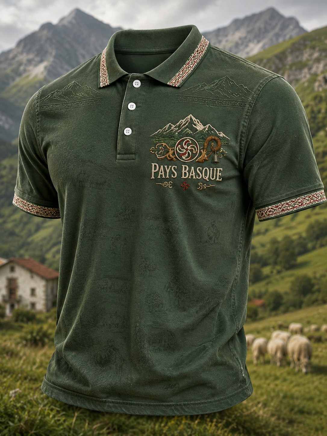 Chemise pour homme à imprimé du Pays basque