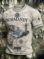 T-shirt imprimé pour homme, France, Normandie