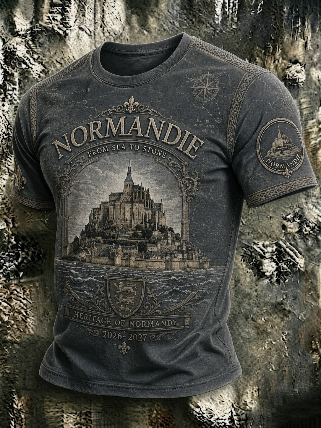T-shirt imprimé pour homme, France, Normandie