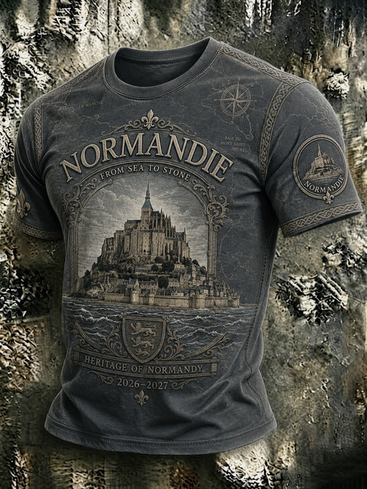 T-shirt imprimé pour homme, France, Normandie