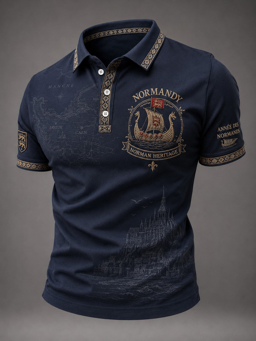 Chemise pour homme imprimée France Normandie