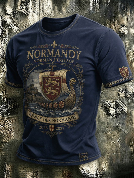 T-shirt imprimé pour homme, France, Normandie