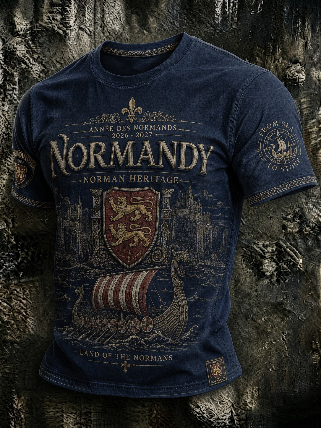 T-shirt imprimé pour homme, France, Normandie