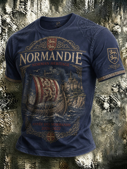 T-shirt imprimé pour homme, France, Normandie