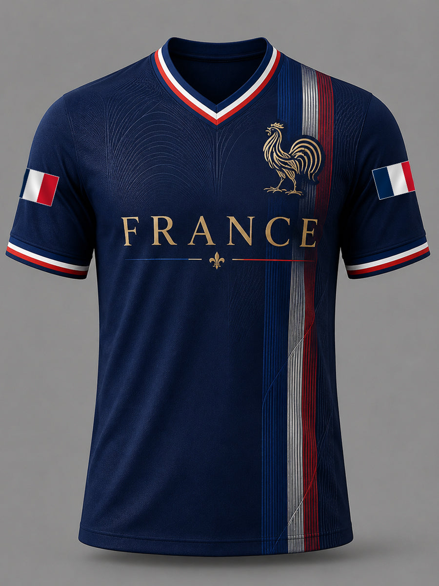 T-shirt décontracté à col en V France pour hommes
