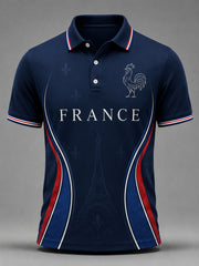 Polo décontracté France Print Homme