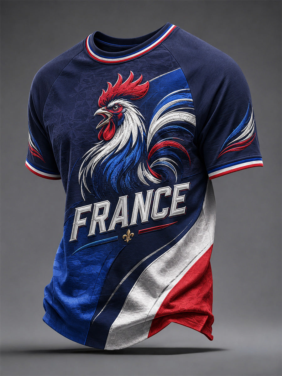 T-shirt décontracté pour hommes à imprimé français