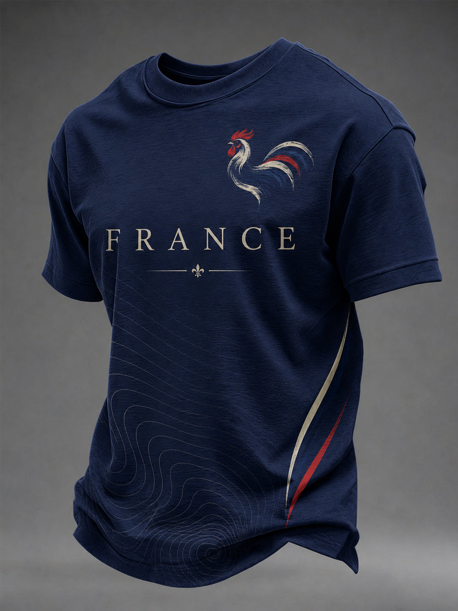 T-shirt décontracté pour hommes à imprimé français