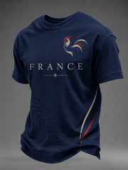 T-shirt décontracté pour hommes à imprimé français