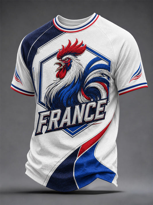 T-shirt décontracté pour hommes à imprimé français