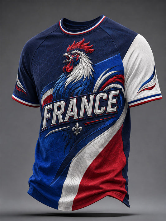 T-shirt décontracté pour hommes à imprimé français