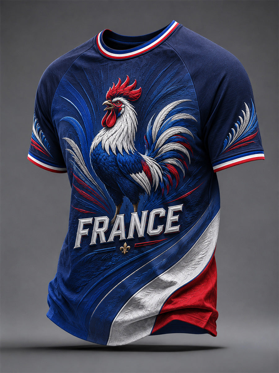 T-shirt décontracté pour hommes à imprimé français