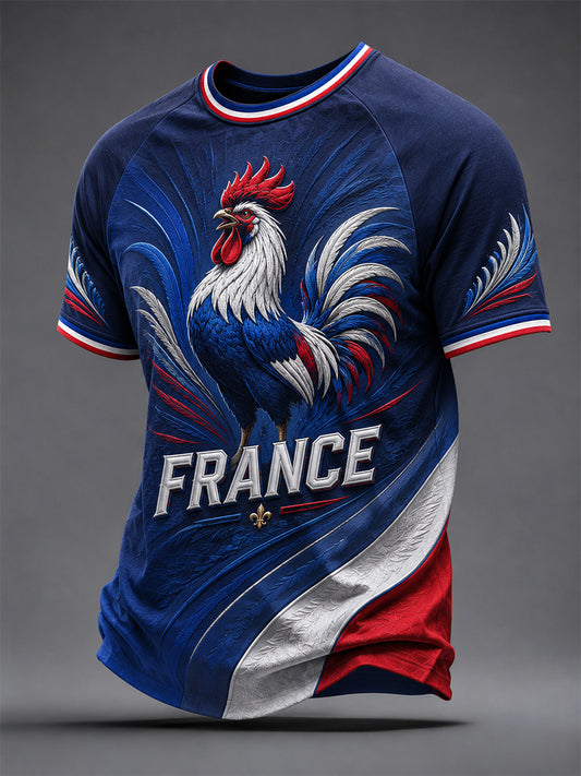T-shirt décontracté pour hommes à imprimé français