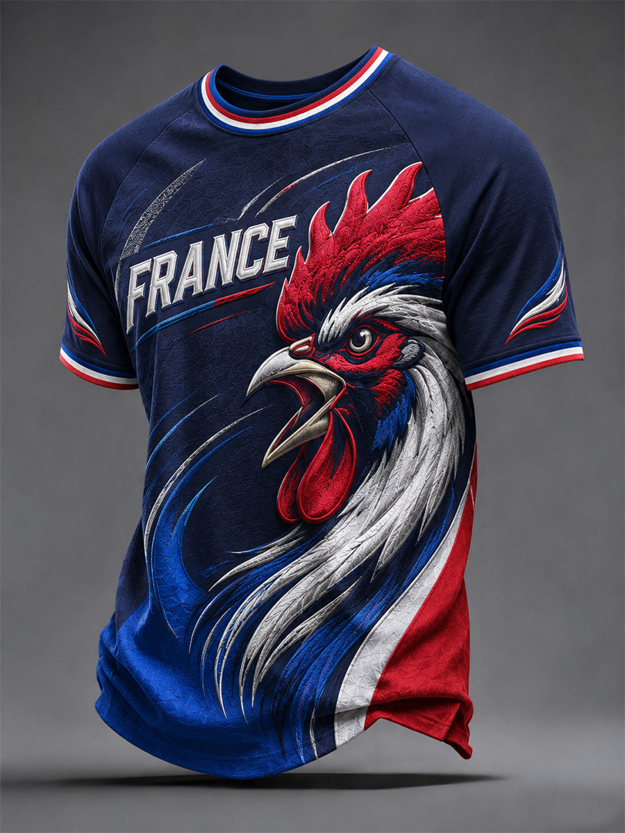 T-shirt décontracté pour hommes à imprimé français