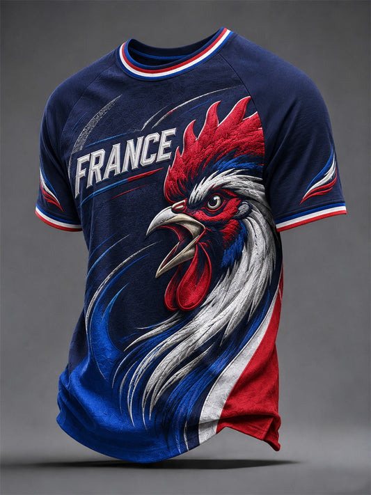T-shirt décontracté pour hommes à imprimé français
