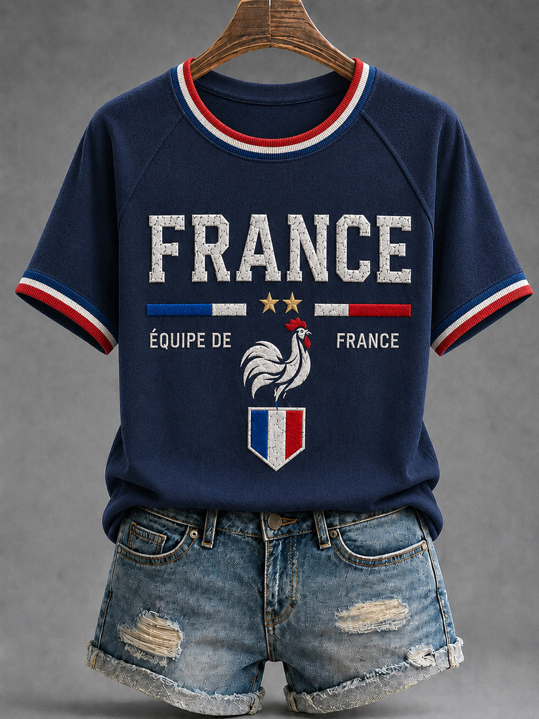 T-shirt à manches courtes France Lover O-neck pour femme