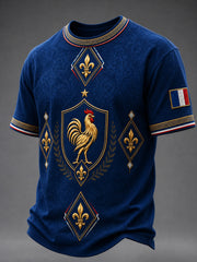T-shirt à manches courtes et col rond pour homme, motif «France»