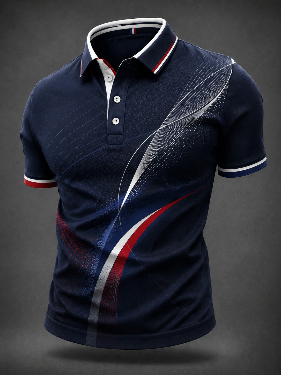 Chemise de ville imprimée pour homme, France, 14 juillet