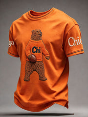 Men's Chicago Football  Art Printed T-shirt