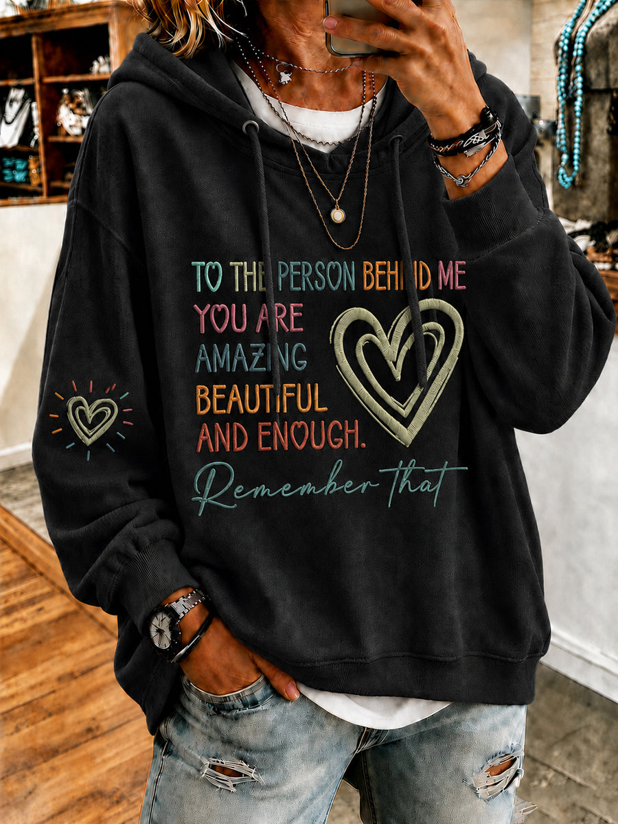 Women's Dear Person Behind Me You Matter Printed Regular Sweatshirt