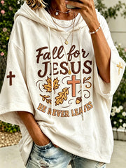 Women's  autumn theme faith slogan pattern color-blocked design casual hoodie