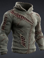 Men's Halloween Spooky Stitched Scars Anatomy Art Print Hoodie