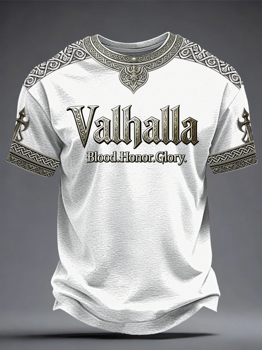 Men's Viking-style Valhalla Printed T-shirt