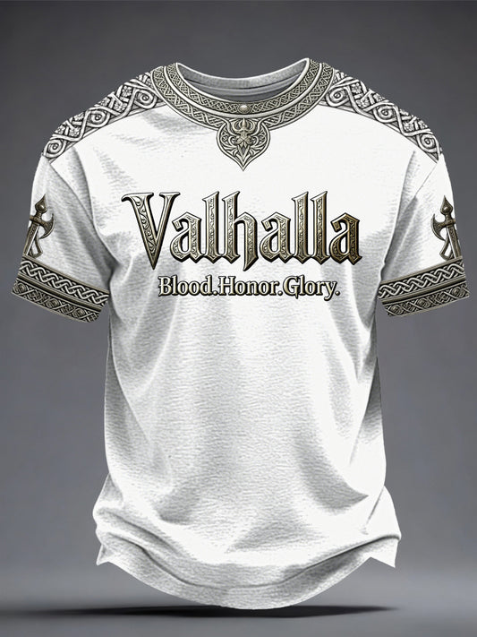 Men's Viking-style Valhalla Printed T-shirt