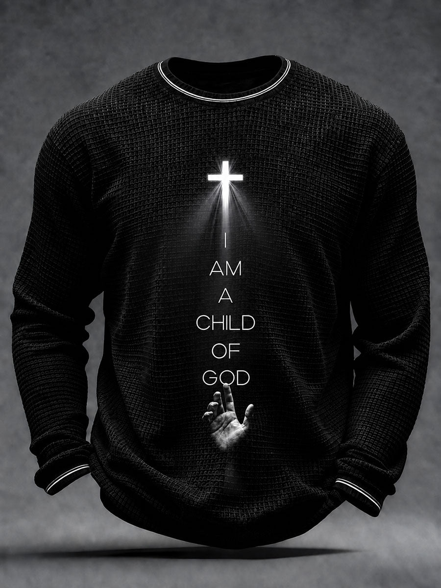 Men's Christian Cross Waffle Long Sleeve T-Shirt