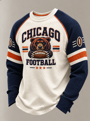 Men's Football Gameday Gift For Football Fans Waffle Sweatshirt