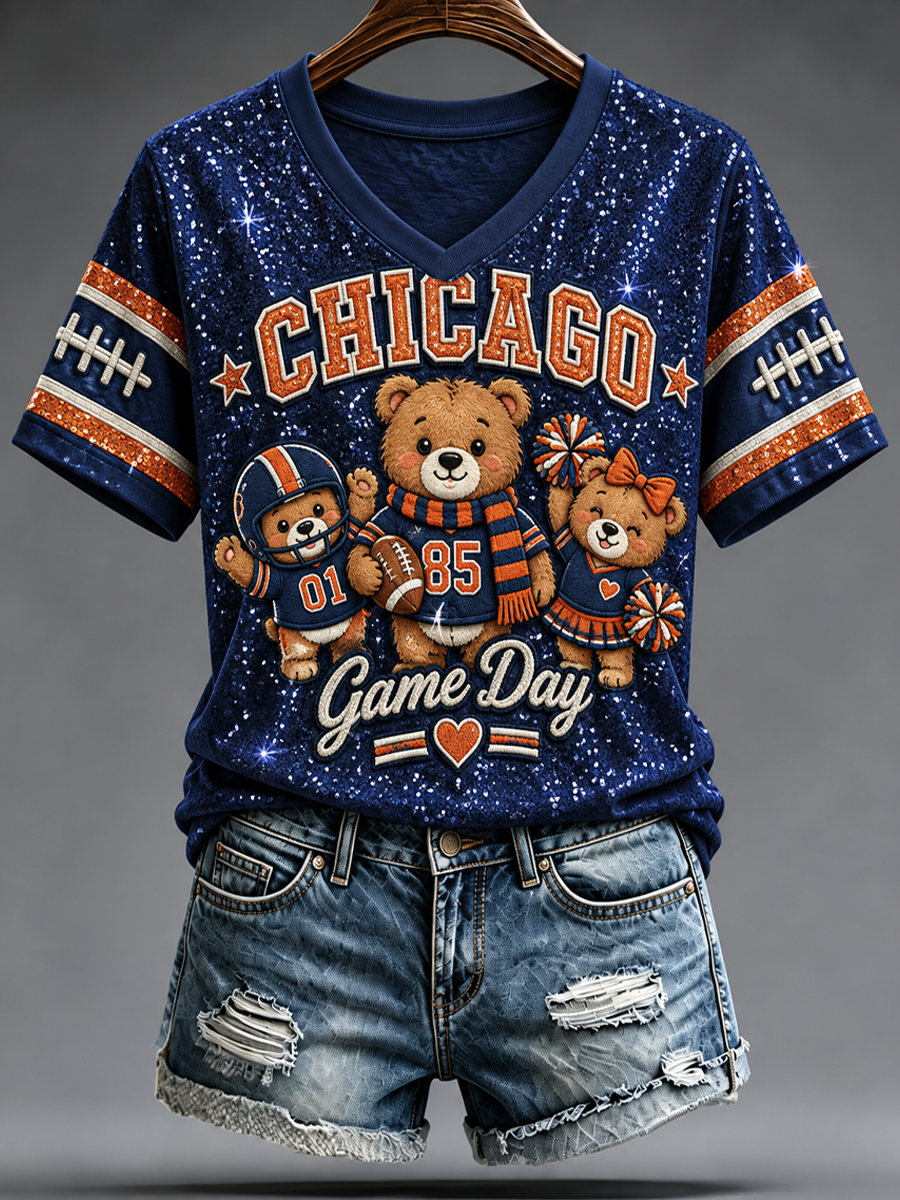Women's Football Gameday Gift For Football Fans short-sleeved T-shirt