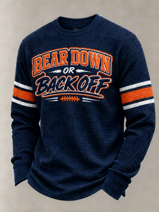 Men's Football Gameday Gift For Football Fans Waffle Sweatshirt