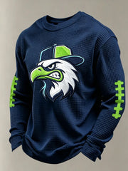 Men's Football Gameday Gift For Football Fans Casual Waffle Long Sleeve T-Shirt