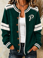 Women's Football Gameday Gift For Football Fans Cardigan-Style Knit Jacket