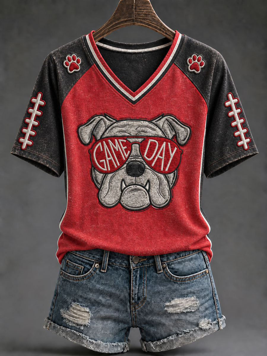 Women's Game Day Football Printed Casual T-Shirt