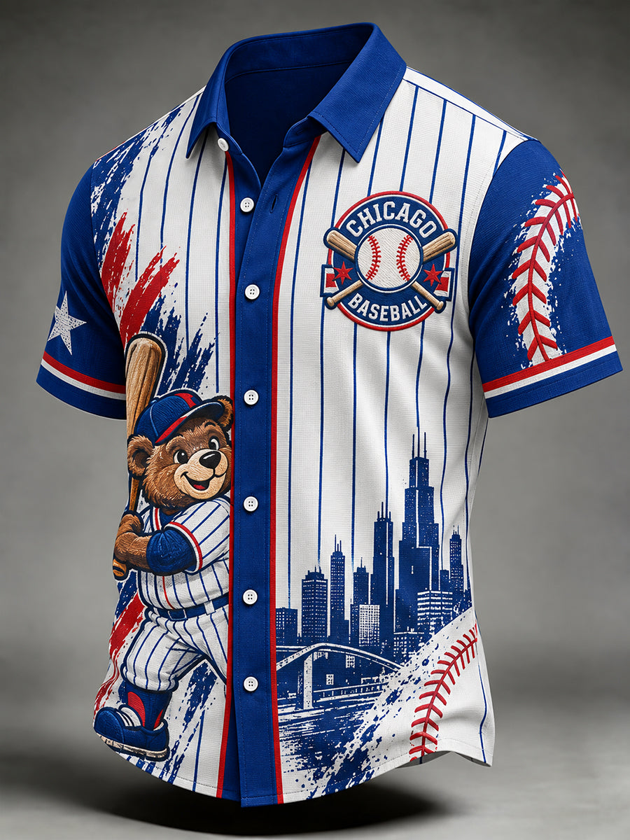 Men's Chicago Baseball Fan Print Shirt