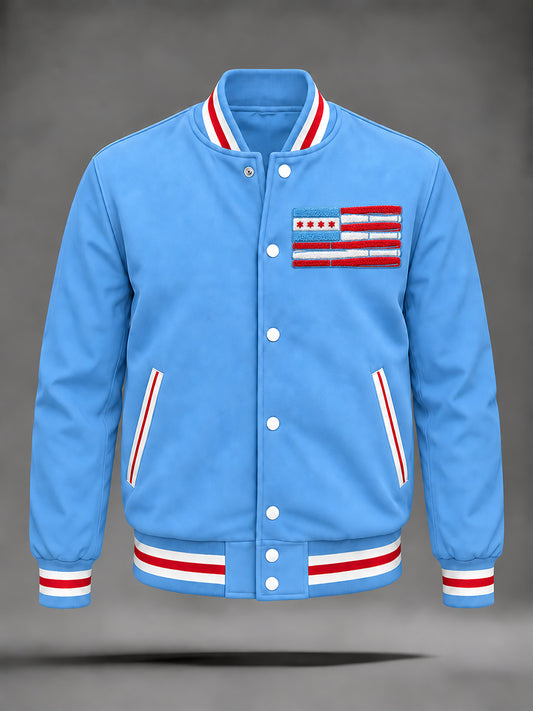 Men's Chicago Baseball Fan Print Baseball Jacket